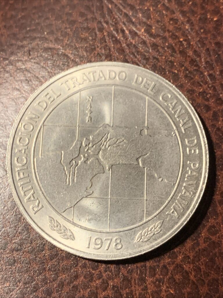 Read more about the article PANAMA 1978 ~ NICKEL 10 BALBOA ~ CANAL TREATY RATIFIED ~ LOW MINTAGE ~ UNC