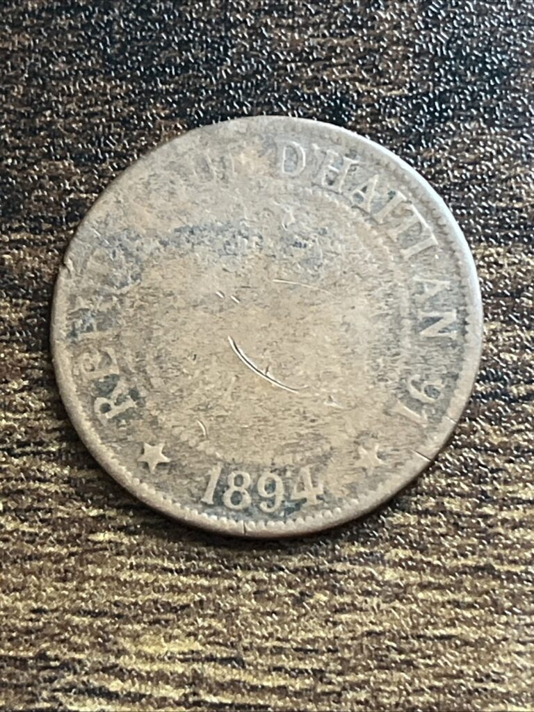 Read more about the article 1894 Haiti 2 Two Centimes Rare Actual Coin TB8309*