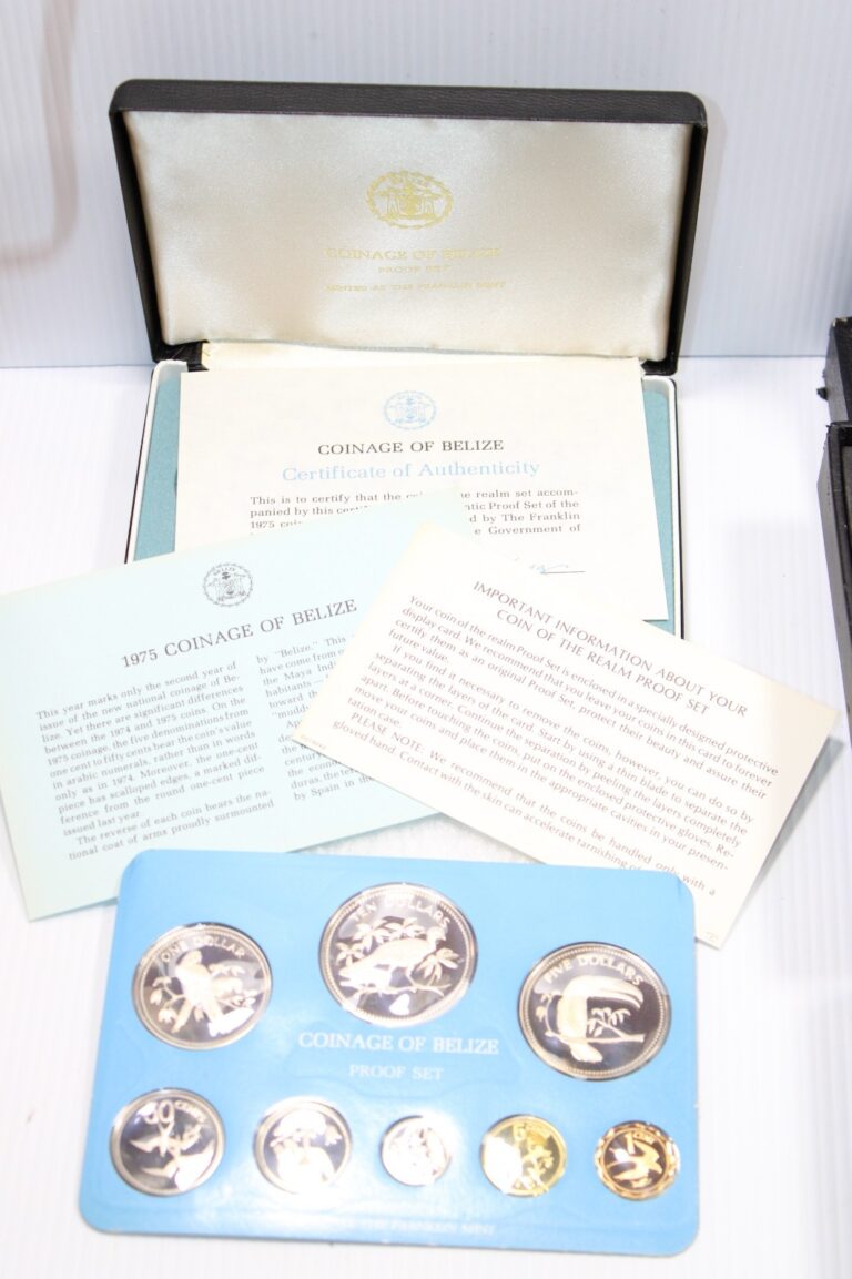 Read more about the article 1975 Franklin Mint Coinage of Belize Proof Set of 8 coins COA BOX
