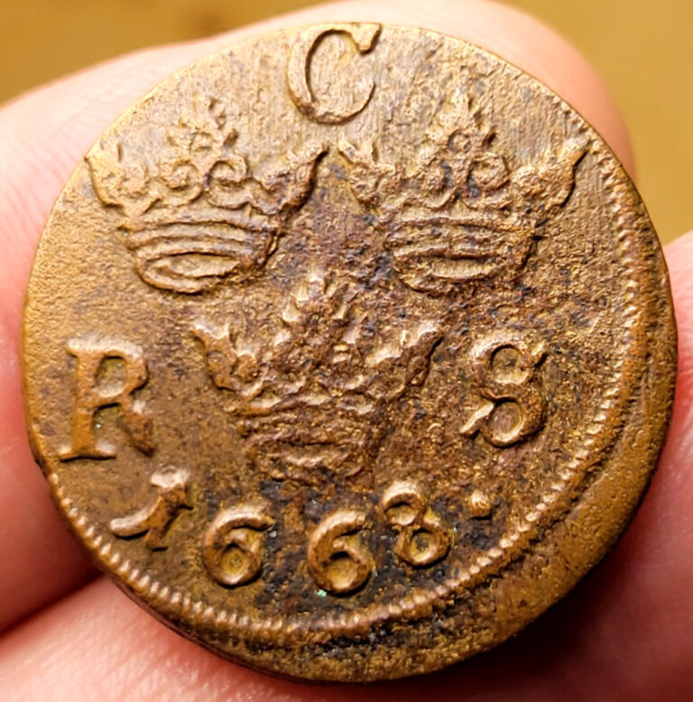 Read more about the article 1668 DELAWARE FUR TRADE Sweden 1/6 Ore TREASURE COIN