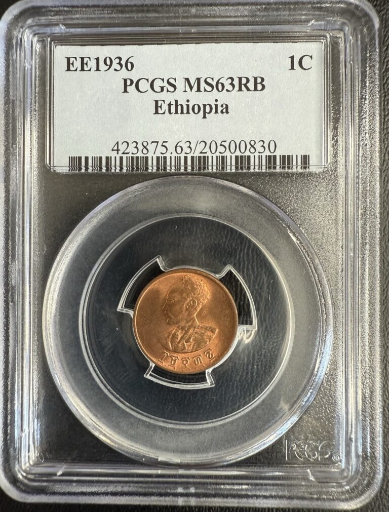Read more about the article EE 1936 Ethiopia 1C – PCGS Certified MS 63 RB – PCGS POPULATION: 1 ! – $58.33