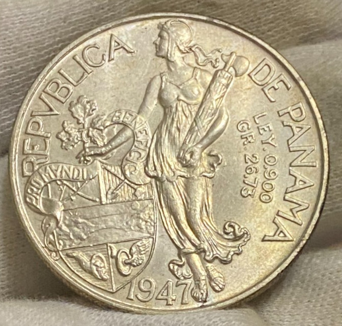 Read more about the article PANAMA 1947 ~ .900 SILVER BALBOA ~ U.S.TERRITORY  and MINT