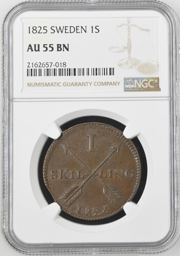 Read more about the article 1825 SWEDEN 1S NGC AU 55 BN Certified Coin