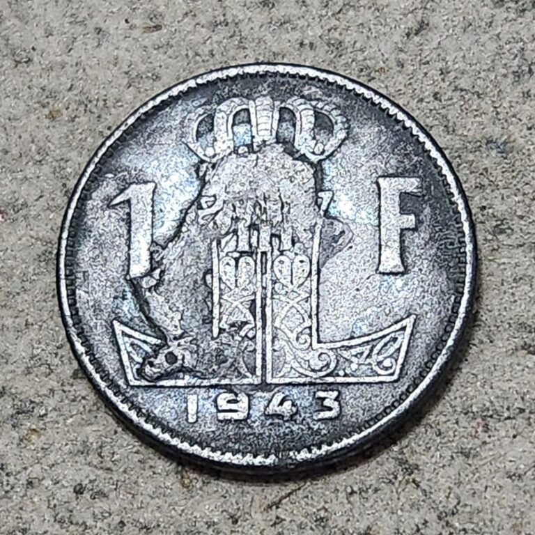 Read more about the article BELGIUM 🇧🇪 ONE (1) FRANC COIN 1943 (KING LEOPOLD III / WARTIME)