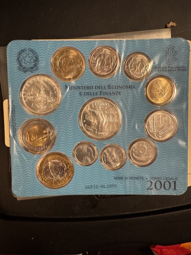 Read more about the article 2001 Italian ‘Serie di Monete a Corso Legale’ 12 Coin Set Uncirc. Guiseppe Verdi