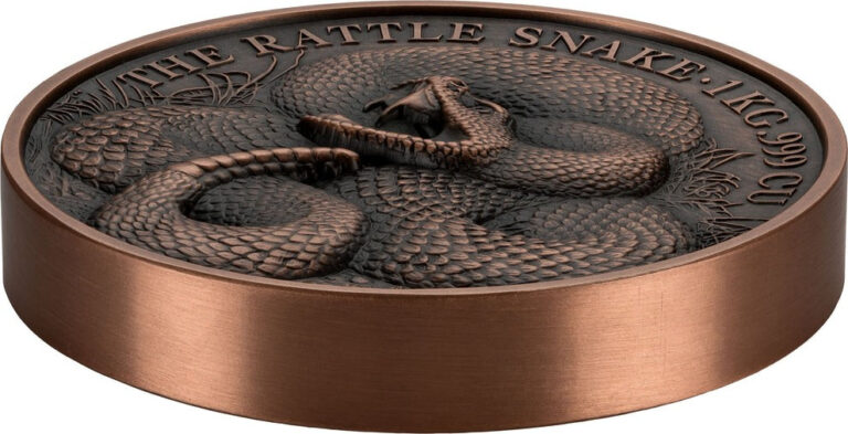 Read more about the article RATTLE SNAKE Cuivre 1500 Francs Benin 1 Kilogram Copper. 999 Limited 2025pcs