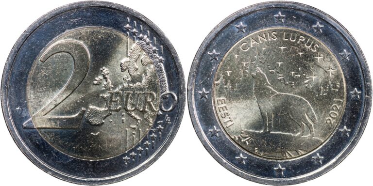 Read more about the article Estonia Coin 2 euro 2021 (Unc Bi-Metallic) Estonian national animal – wolf