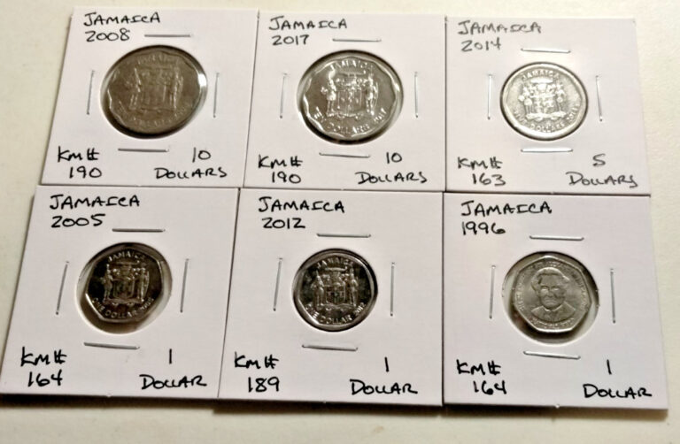 Read more about the article Jamaica  Coin Lot – ( 6 Carded Coins )  –  (Lot#1648)