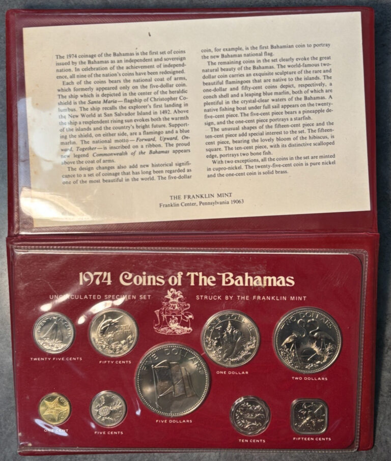Read more about the article 1974 Coins Of The Bahamas Franklin Mint Complete Uncirculated Specimen Set