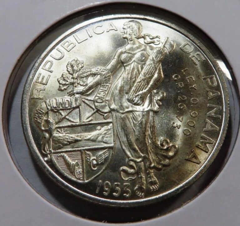 Read more about the article 1953 PANAMA – BALBOA – STANDING LIBERTY / ARMORED BUST – 3/4 Oz BU SILVER CROWN