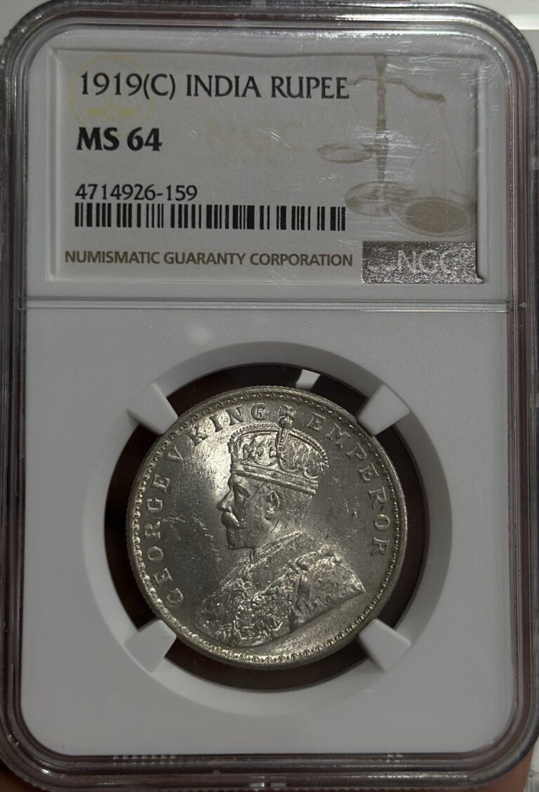 Read more about the article 1919(C) One Rupee  British India Silver Coin NGC Graded MS 64