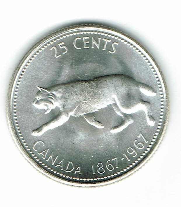 Read more about the article 1967 Canadian Brilliant Uncirculated Business Strike Silver 25 Cent coin!