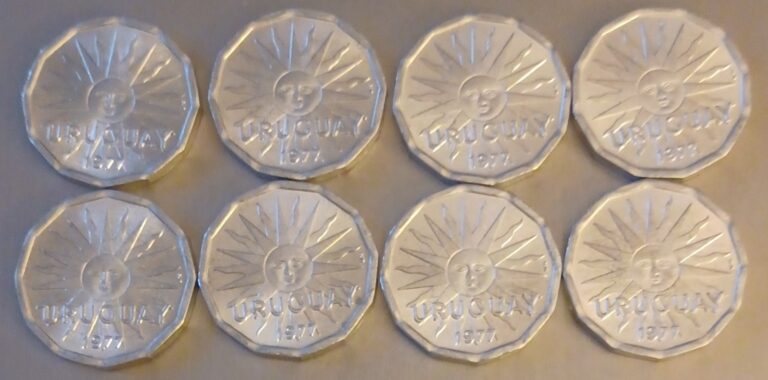 Read more about the article 1977 Uruguay 2 Centesimos Lot of 8 Coins