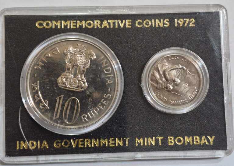 Read more about the article 1972 india Republic10 Rupee and 50 Paise 2 Coin Bombay Mint Jubilee Set -B91