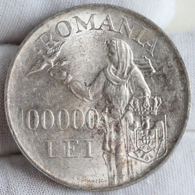 Read more about the article 1946 Romania 100 000 Lei (King Mihal I) Uncirculated Silver Coin