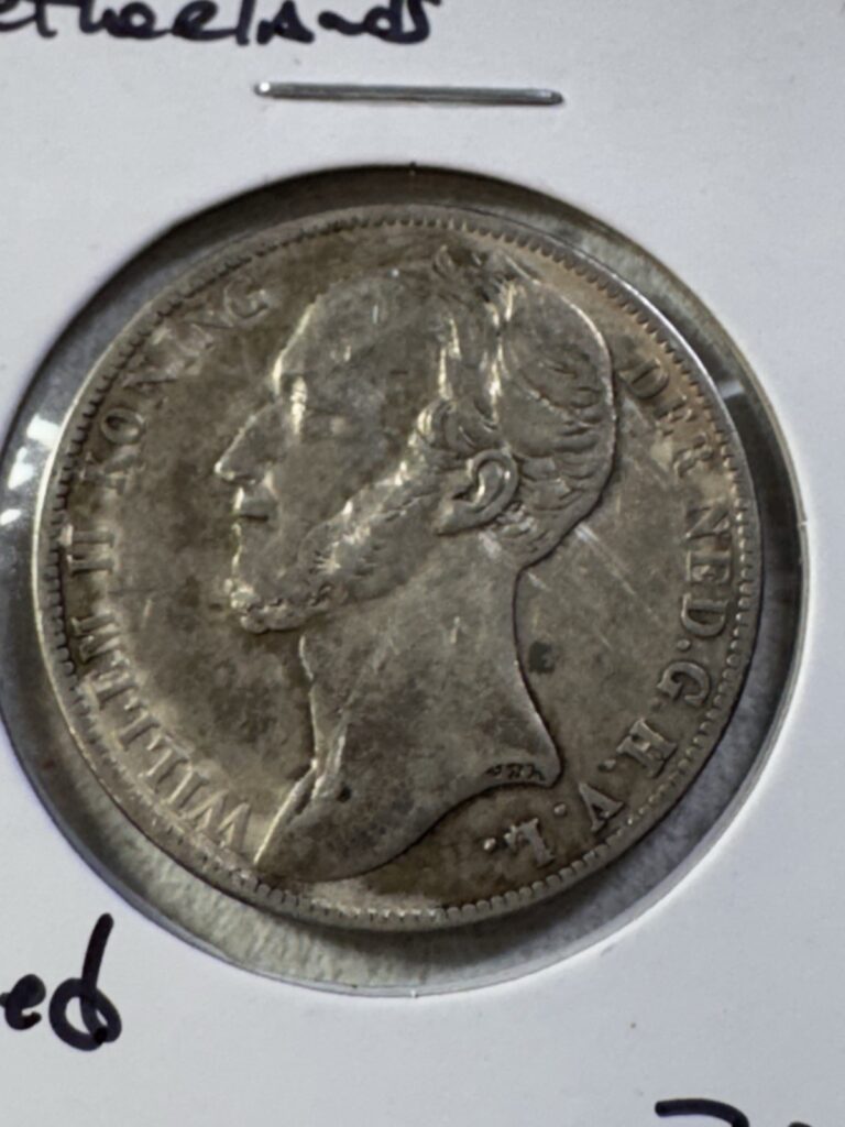 Read more about the article 1848 Netherlands 1 Gulden Silver Coin Cleaned