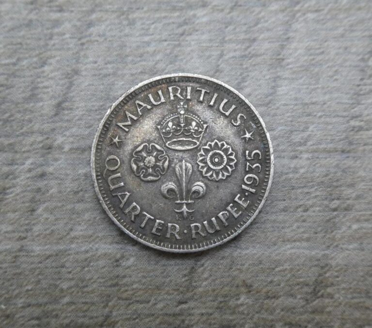 Read more about the article Silver Mauritius Quarter Rupee Coin 1935 George V (0.916 Silver) Scarce