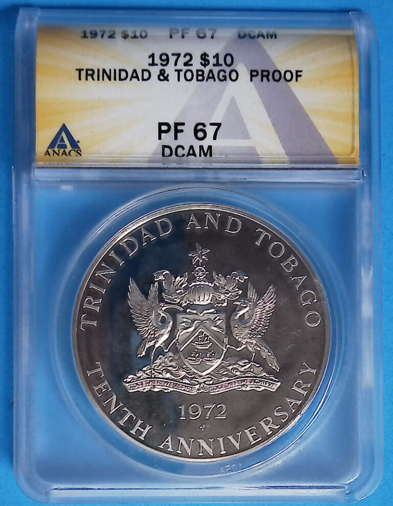 Read more about the article 1972 $10 Trinidad and Tobago Proof ANACS PF 67 DCAM