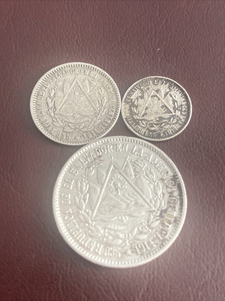 Read more about the article Complete set of 5-10-25 centavo coins from El Salvador  1914