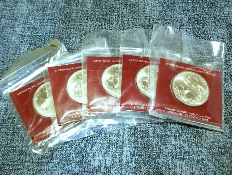 Read more about the article FIVE 1974 Bahama Islands $2 Two Dollar Brilliant Uncirculated Coins SEALED!