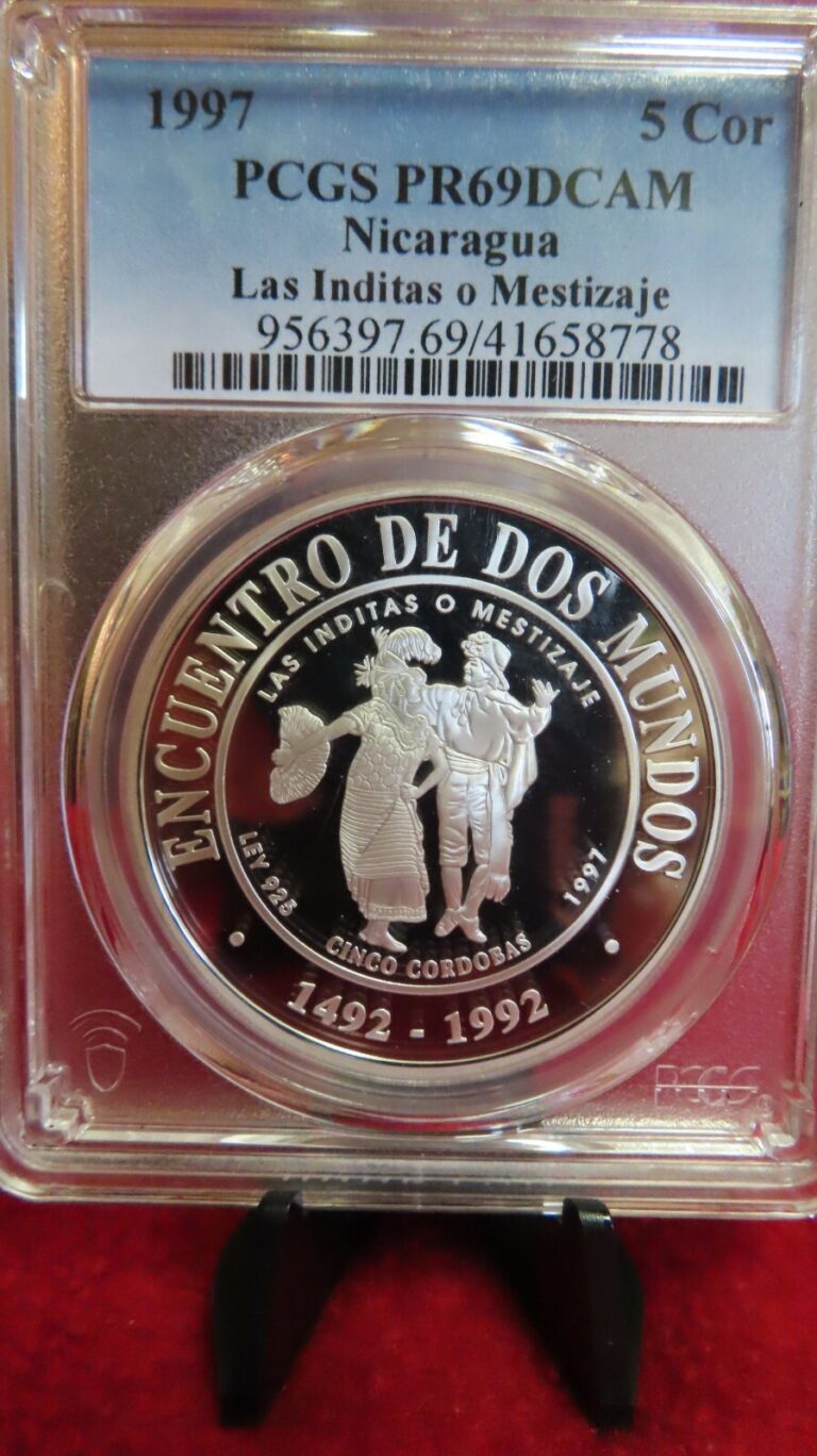 Read more about the article 1997 Nicaragua Las Inditas o Mestizaje 5 Cordobas  PCGS PR69 Ibero-American Seri
