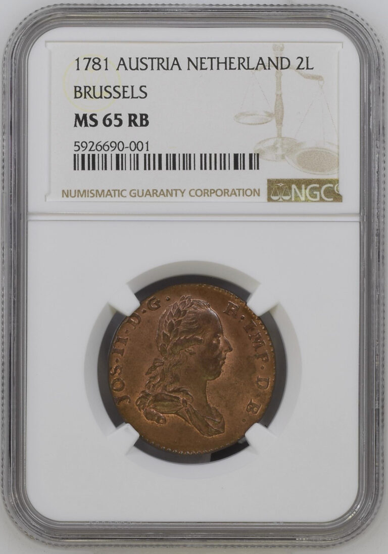 Read more about the article 1781 AUSTRIA NETHERLAND BRUSSELS 2L NGC CERTIFIED COIN MS 65 RB