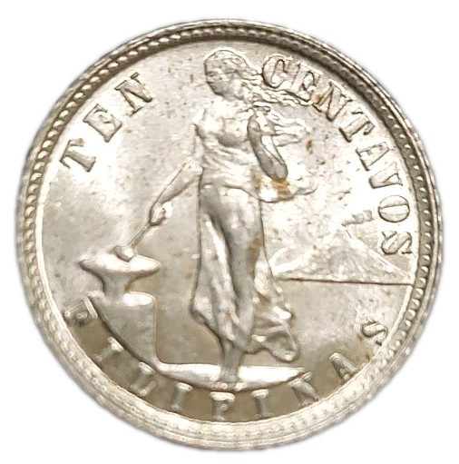 Read more about the article 1941-M Philippines US Admin 10 Centavos Silver UNC Coin Princess Magayon KM 181