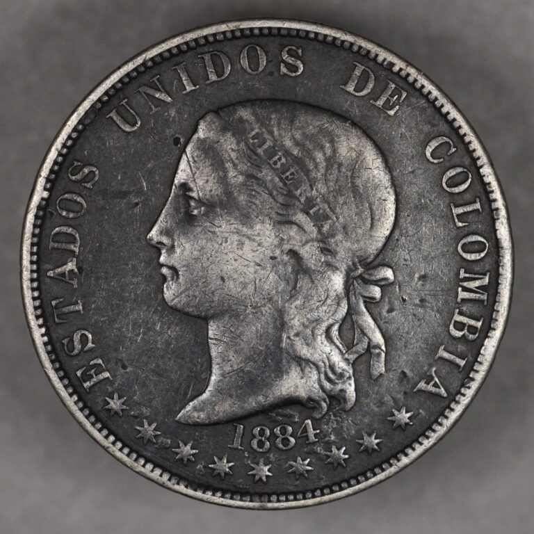Read more about the article 1884 Colombia Silver 5 Decimos