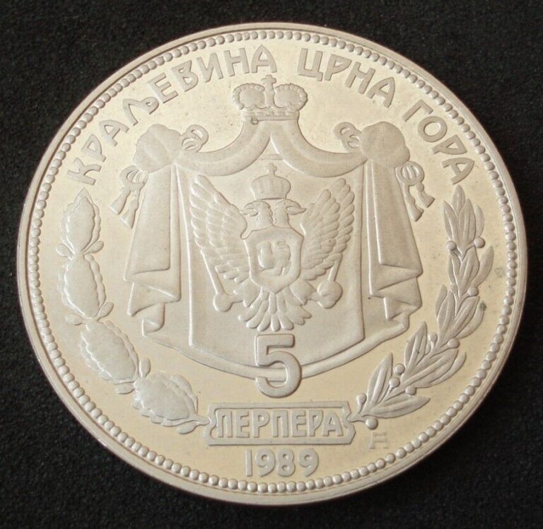 Read more about the article Montenegro  5 Perpera  1989  proof silver; Crna Gora
