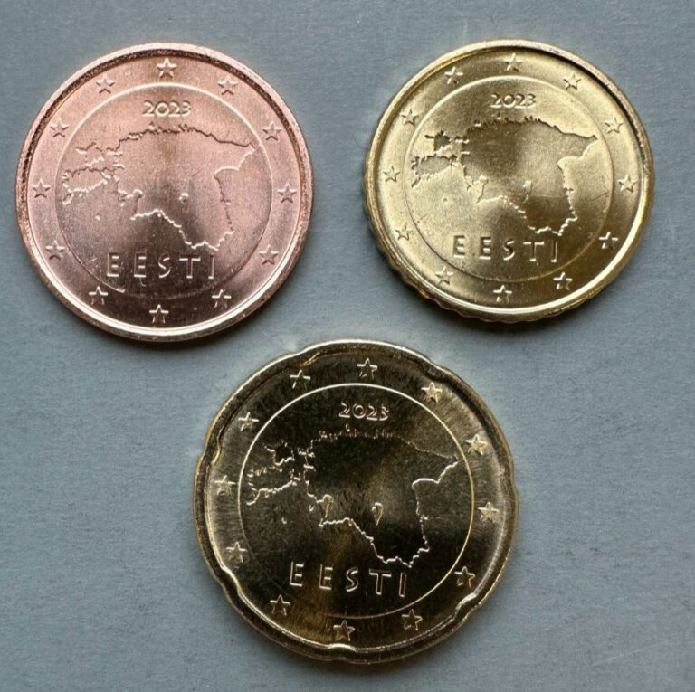 Read more about the article ESTONIA 2023 UNC 3 Coins Set. 5 cent  10 cent  20 cent. New! KM#63-65