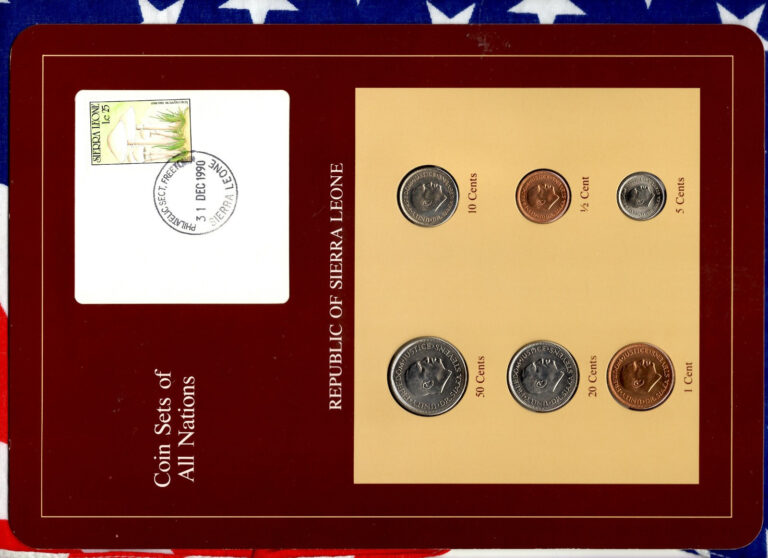 Read more about the article Coin Sets of All Nations Sierra Leone w/card 1980-1984 UNC scarce stamp for set