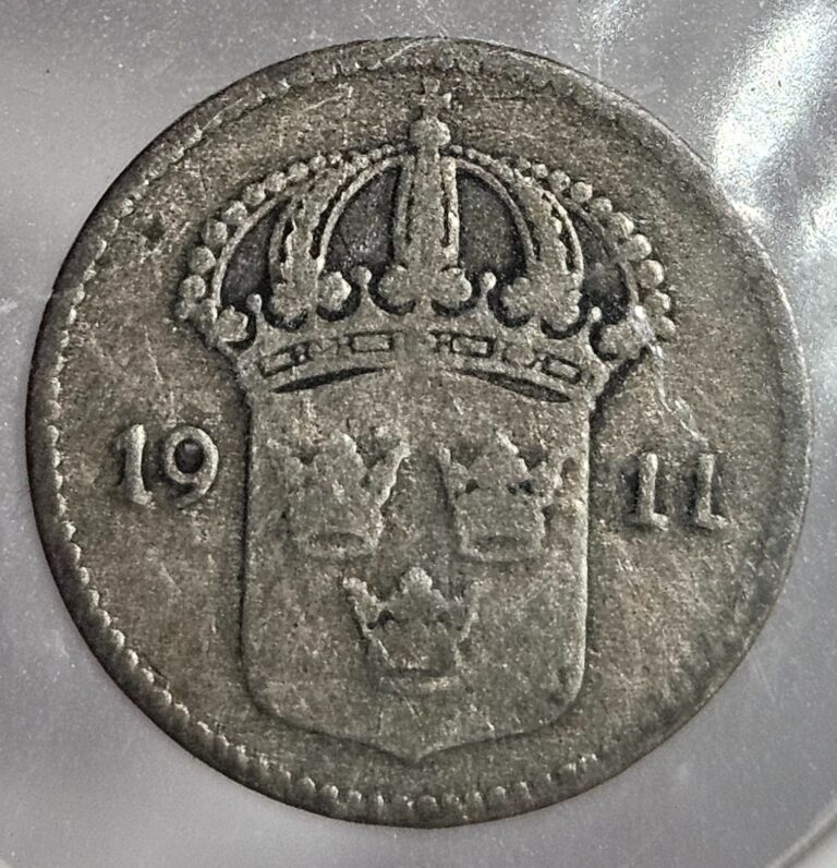 Read more about the article 1911 W Sweden 10 Ore – Silver Coin – Gustaf V – FREE SHIPPING!