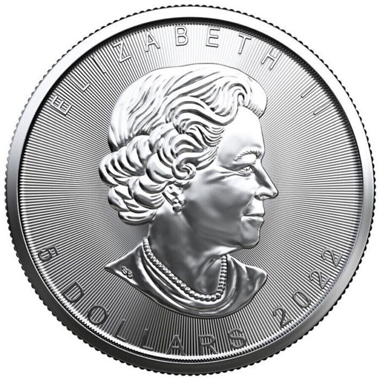 Read more about the article US 2022 1 oz Canadian Silver Maple Leaf $5 Coin Fine Silver BU