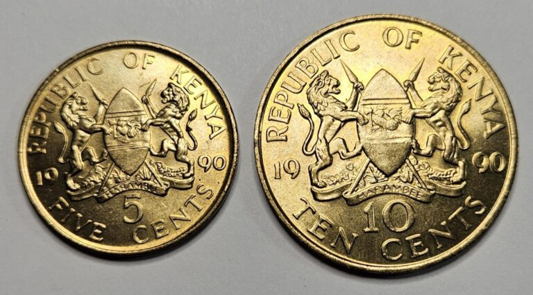 Read more about the article Lot Of (2) 1990 Kenya Coins – 5 Cents And 10 Cents – Kenyan – World Coins