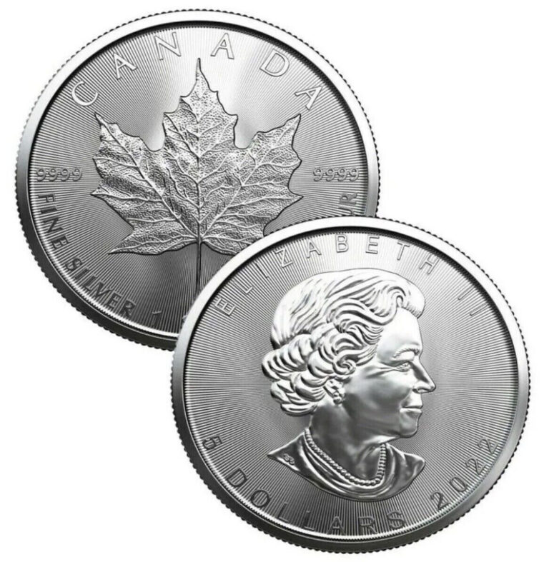 Read more about the article 2022 1 oz Canadian Silver Maple Leaf $5 Coin Fine Silver BU Free Shipping
