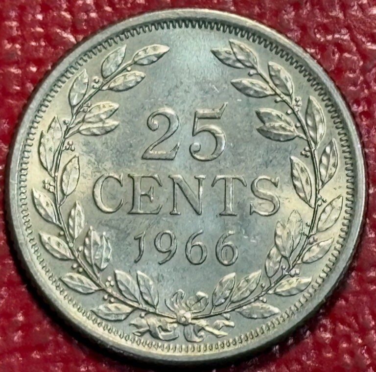 Read more about the article HIGH GRADE  AU 1966 LIBERIA 25 CENTS COIN-AGT304