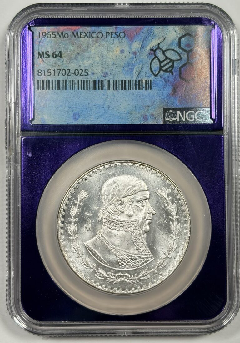 Read more about the article 1965 MO Mexico Peso MS64 NGC – White Coin – TraderBea Purple Core
