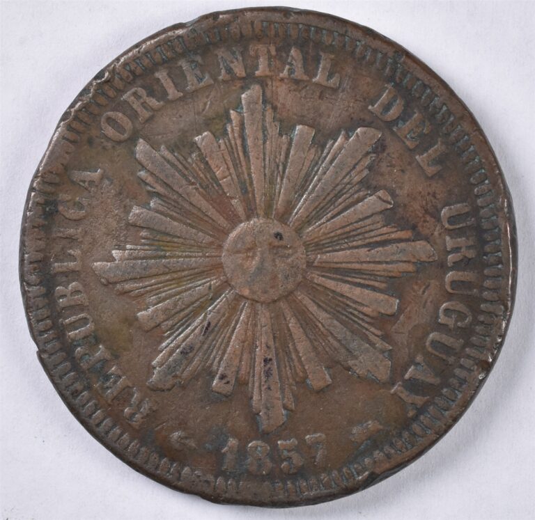 Read more about the article 1857 Uruguay 40 Centesimos 35g Copper KM#10