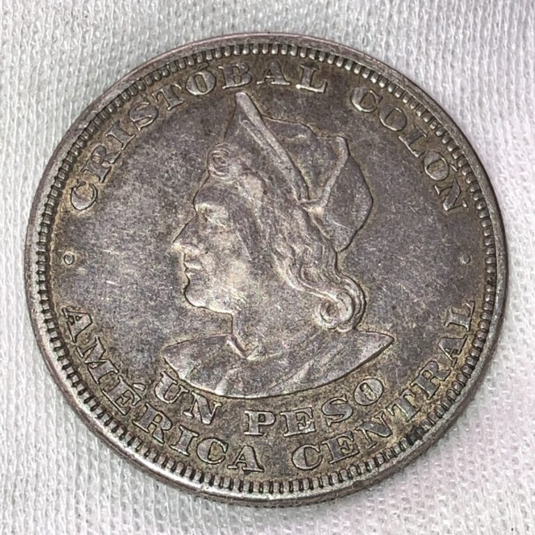 Read more about the article 1909 El Salvador Un Peso Cristobal Colon Silver coin