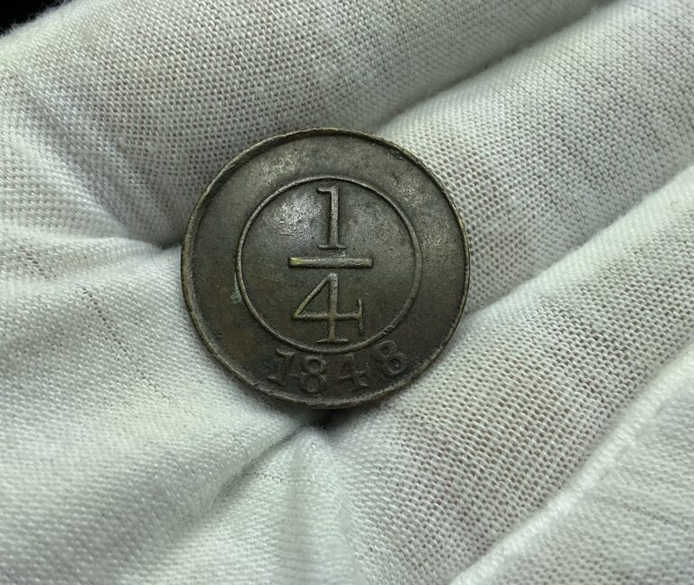 Read more about the article L159 Dominican Republic 1848 1/4 Real Vf M290