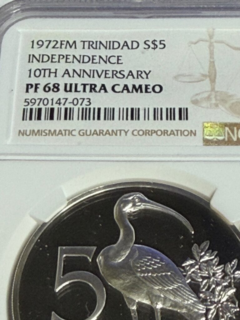 Read more about the article 1972 TRINIDAD and TOBAGO Ibis INDEPENDENCE Proof Silver 5 Dollar Coin NGC 10th