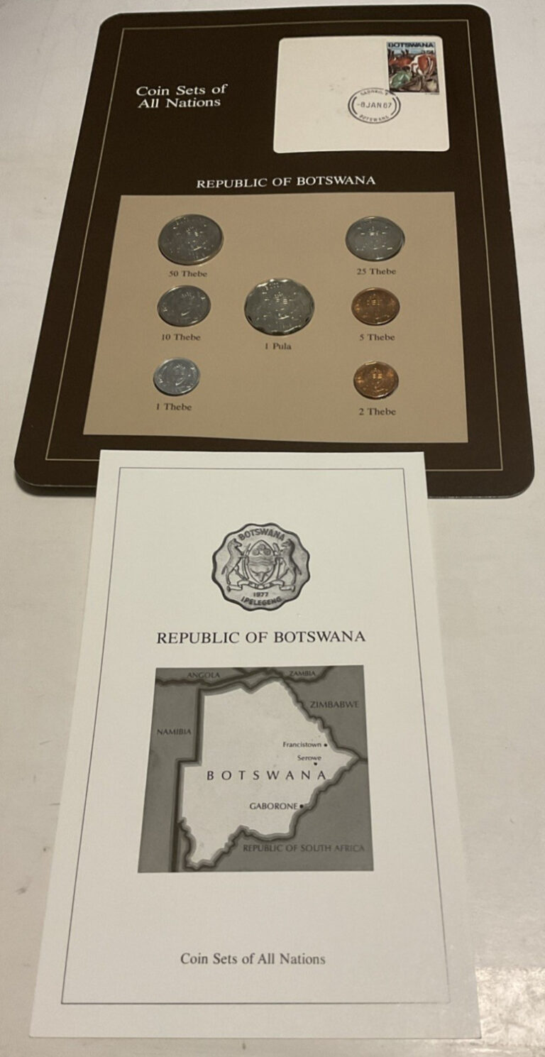Read more about the article Coin Sets of All Nations Botswana  Republic Of With Card 1981-1984