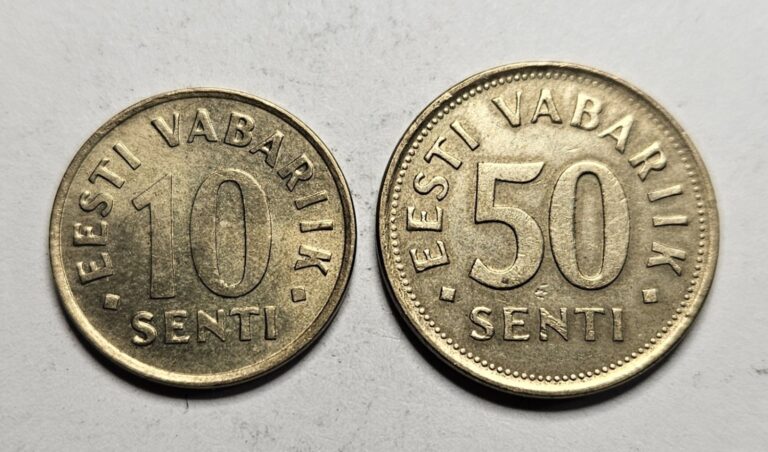 Read more about the article Lot Of (2) 1992 Estonia Coins – 10 And 50 Senti – Estonian – World Coins