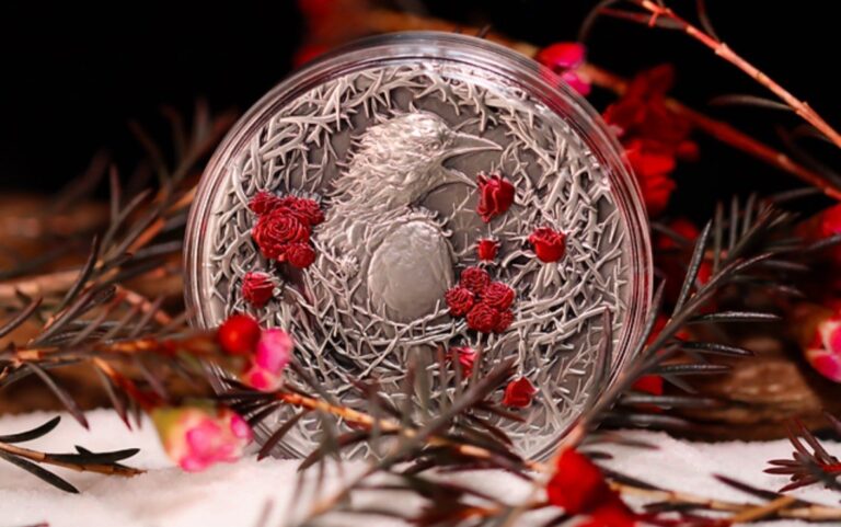 Read more about the article 2025 Greater Thorn Bird Representative of GRIT 3oz .999 Silver 3000 F Gabon