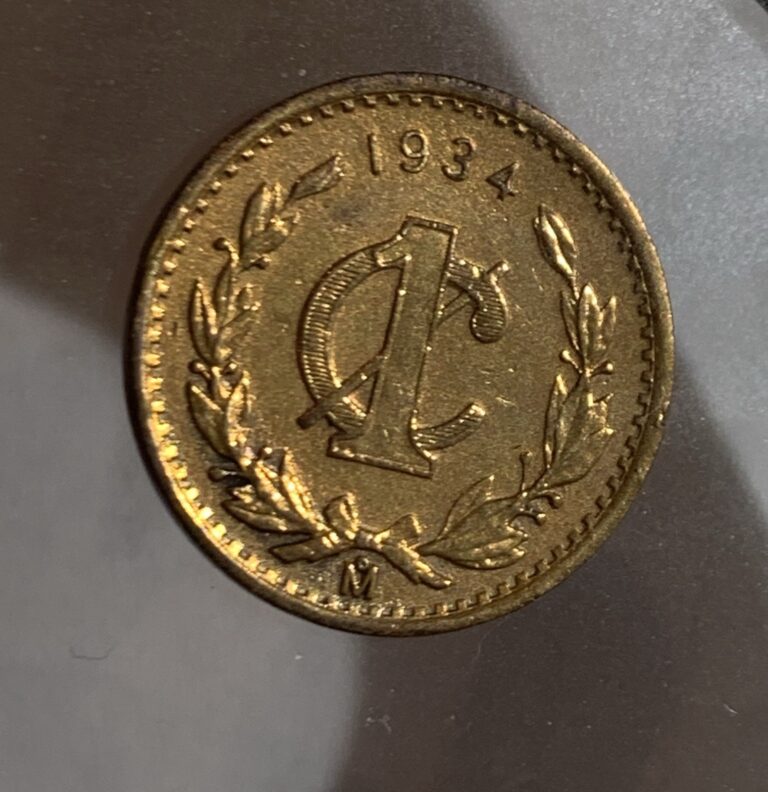 Read more about the article 1934 MEXICO 1 CENTAVO COPPER COIN  XF-AU. CIRCULATED OR CLEANED