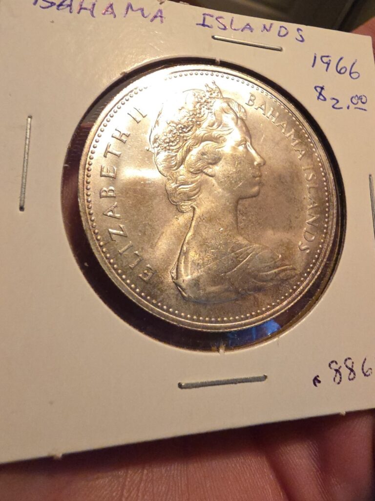 Read more about the article Unc 1966 Bahama Islands $2  Dollars Sterling Silver Ship Proof Set Coin