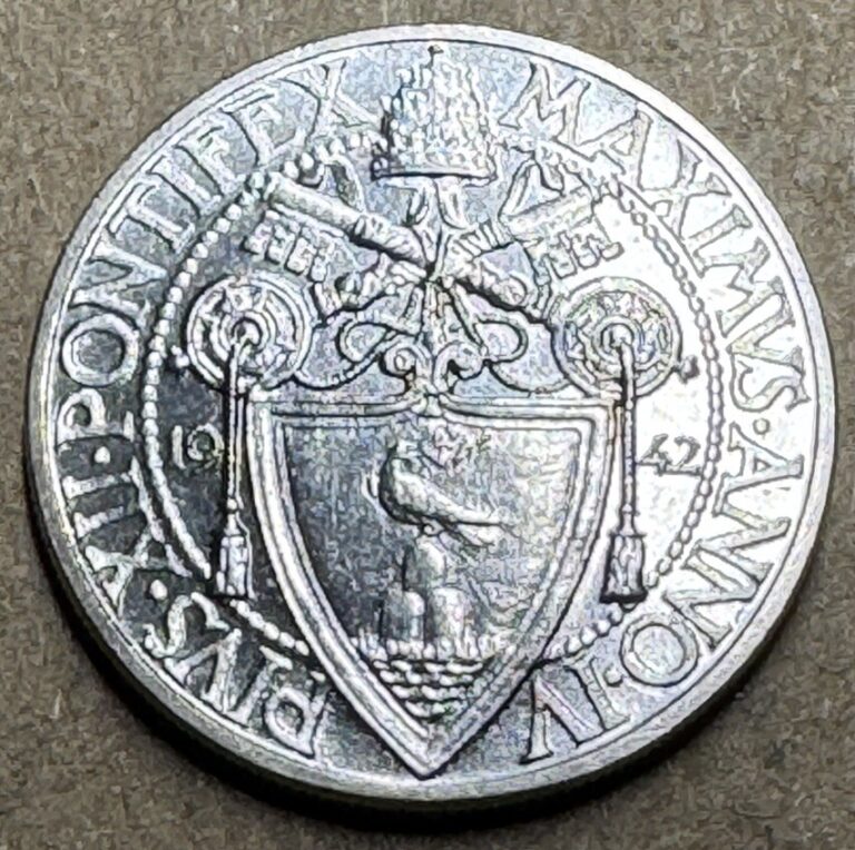 Read more about the article Vatican City – 1942 – 20 Centesimi – Pope Pius XII – WWII Era Low Mintage Coin
