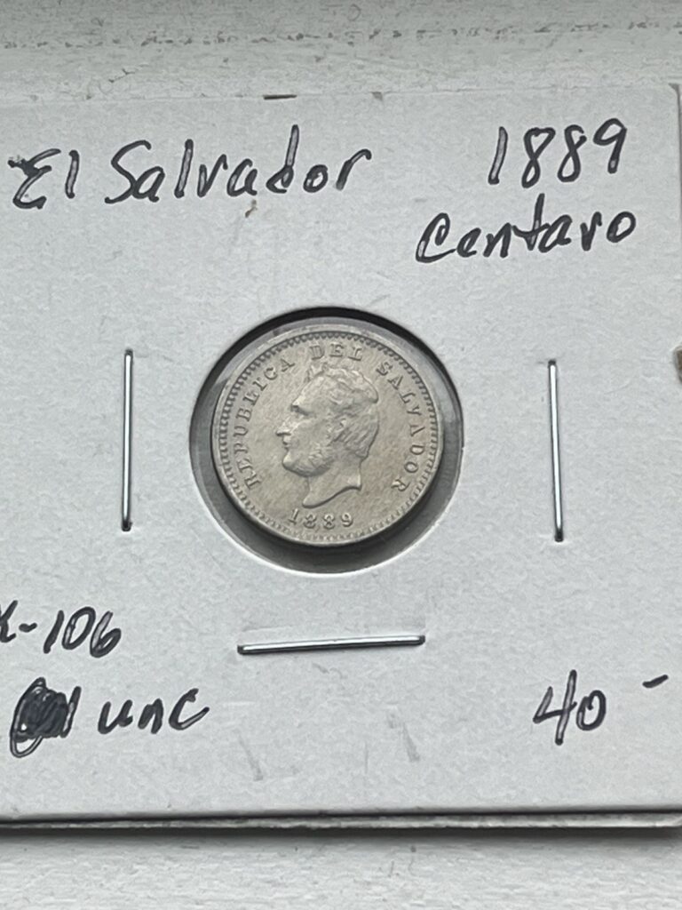 Read more about the article 1889 El Salvador One Centavo Beautiful Grade Coin