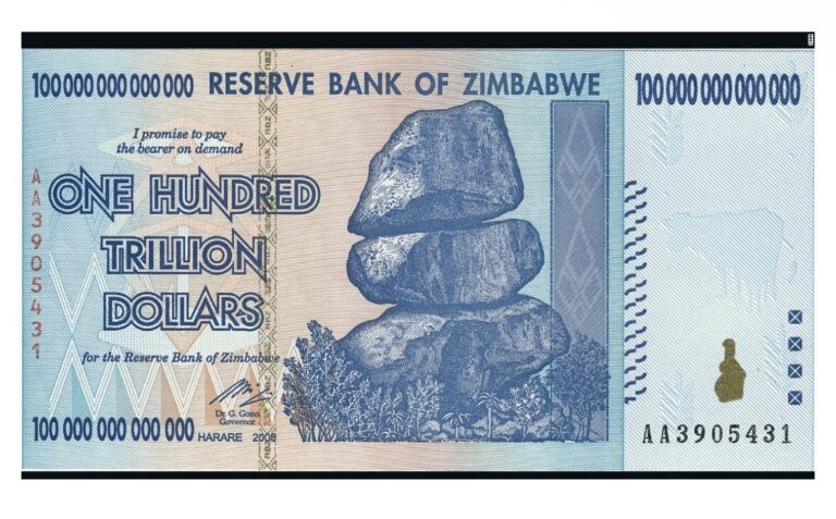 Read more about the article 100 Trillion Zimbabwe Banknotes 2008 AA Series 100% Authentic Uncirculated P-91