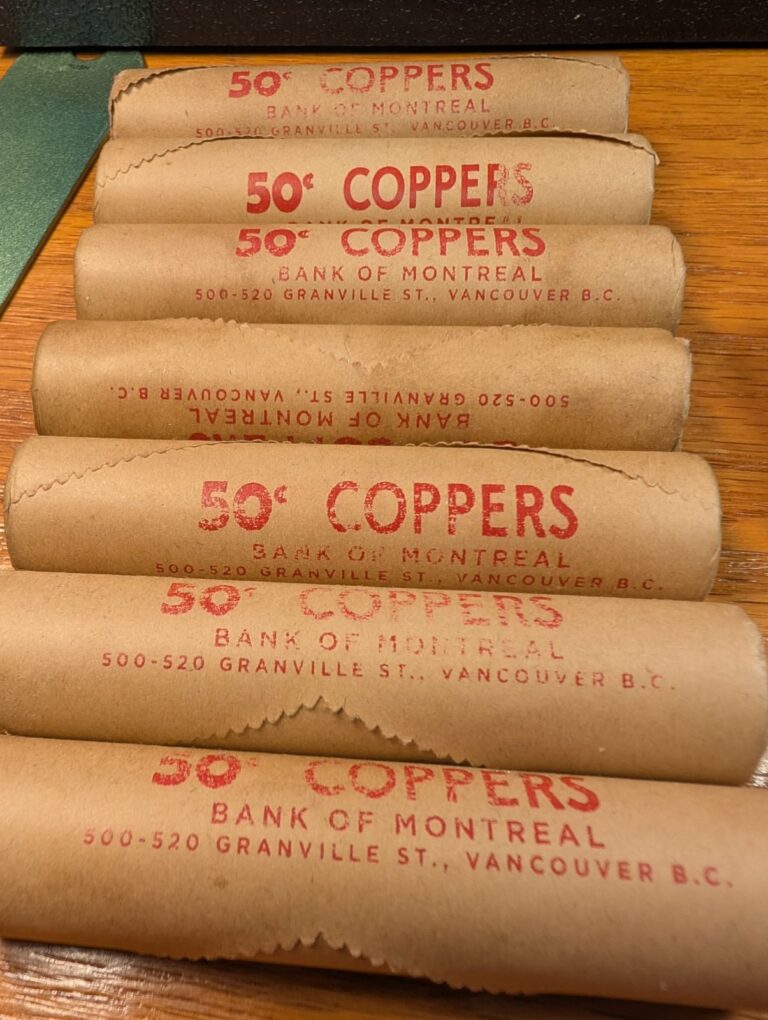 Read more about the article Old ALL-Copper Canadian Cent Penny Bank of Montreal Roll